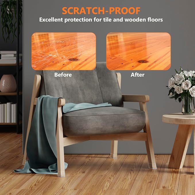 16pcs Square Chair Leg Floor Protectors, Felt Pads Chair Leg Protectors - Image 5