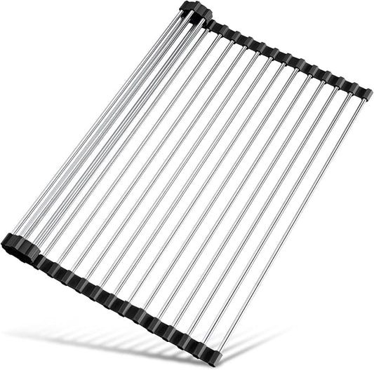 Tomorotec 17.7" x 15.5" Roll Up Dish Drying Rack Over Sink Drying Rack Sink - Field & Grace
