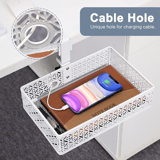 Under Desk Drawer Organizer Clip-on Cup Holder Under Desk Storage Drawers - Image 4