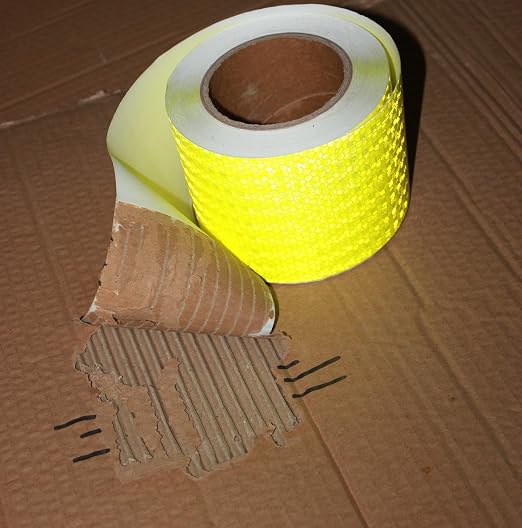 Fluorescent Yellow Reflective Tape 4 inch Wide, Outdoor Waterproof Hazard - Image 2