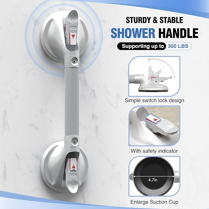 DAILYLIFE Grab Bars for Bathtubs and Showers, 15 inch Shower Handles for - Image 3