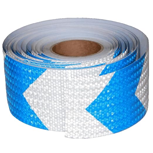 Reflective Tape Blue and White 4 inch X 166 feet, Outdoor Waterproof Hazard by tuyrchu