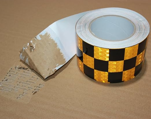 Reflective Tape Yellow Black 3 inch X 166 feet, Outdoor Waterproof Hazard - Image 2