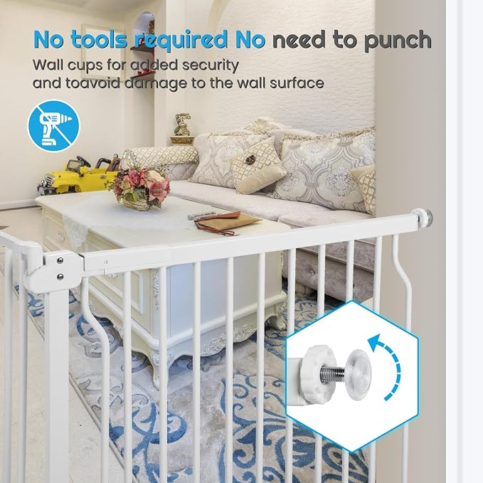 owlie Baby Gate Indoor 75-85 Inch, Extra Wide Safety Gate - Image 4