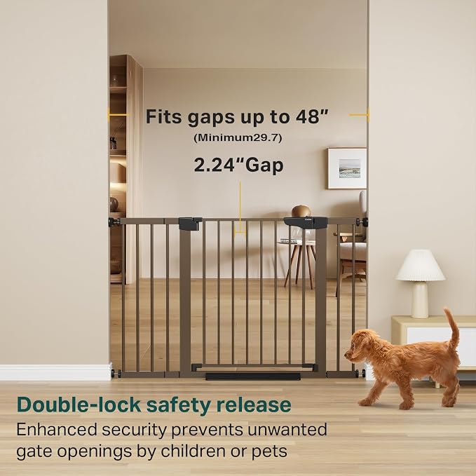 Cumbor 29.7-48" Baby Gate for Stairs, Mom's Choice Awards Winner-Dog Gate for - Field & Grace