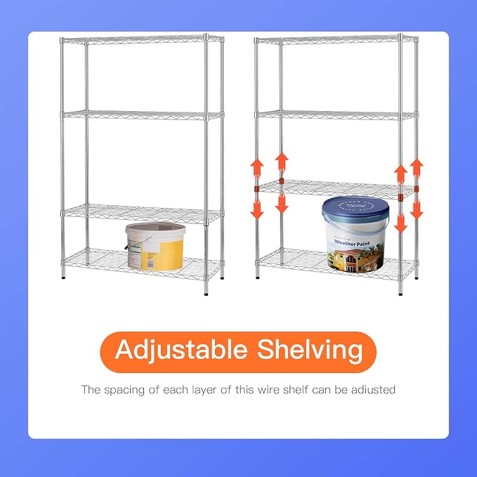 14" D×36" W×54" H Commercial Wire Shelving Unit Metal Shelf - Image 5