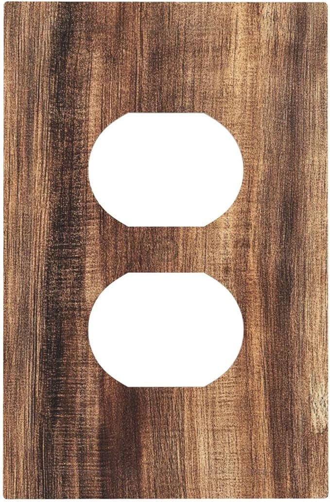 Outlet Covers Vintage Rustic Brown Wood Grain 1 Gang Duplex Wall Plate by Everyswitchisastoryswitch