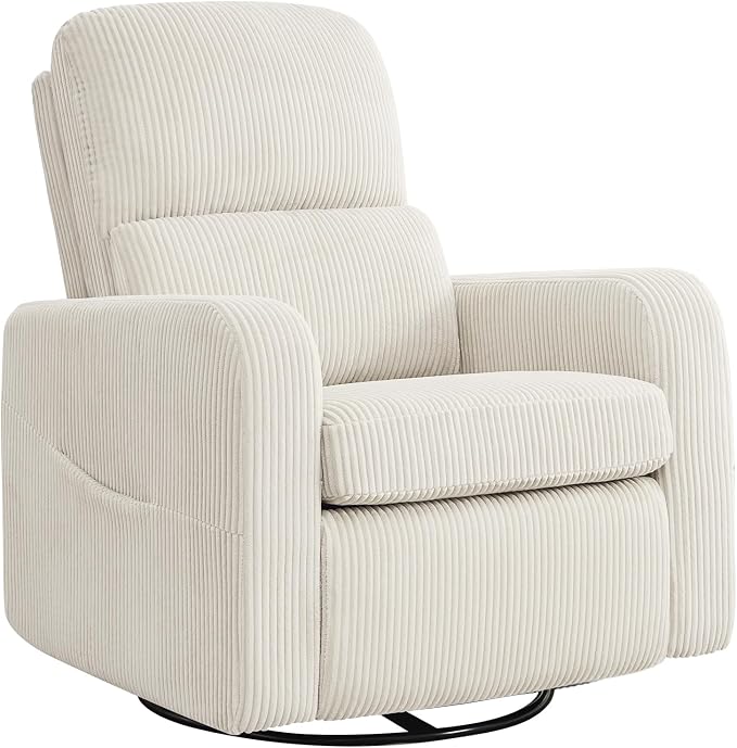 Swivel Rocker Recliner, Oversized Manual Nursery Glider Rocking Recliner Chair - Image 9