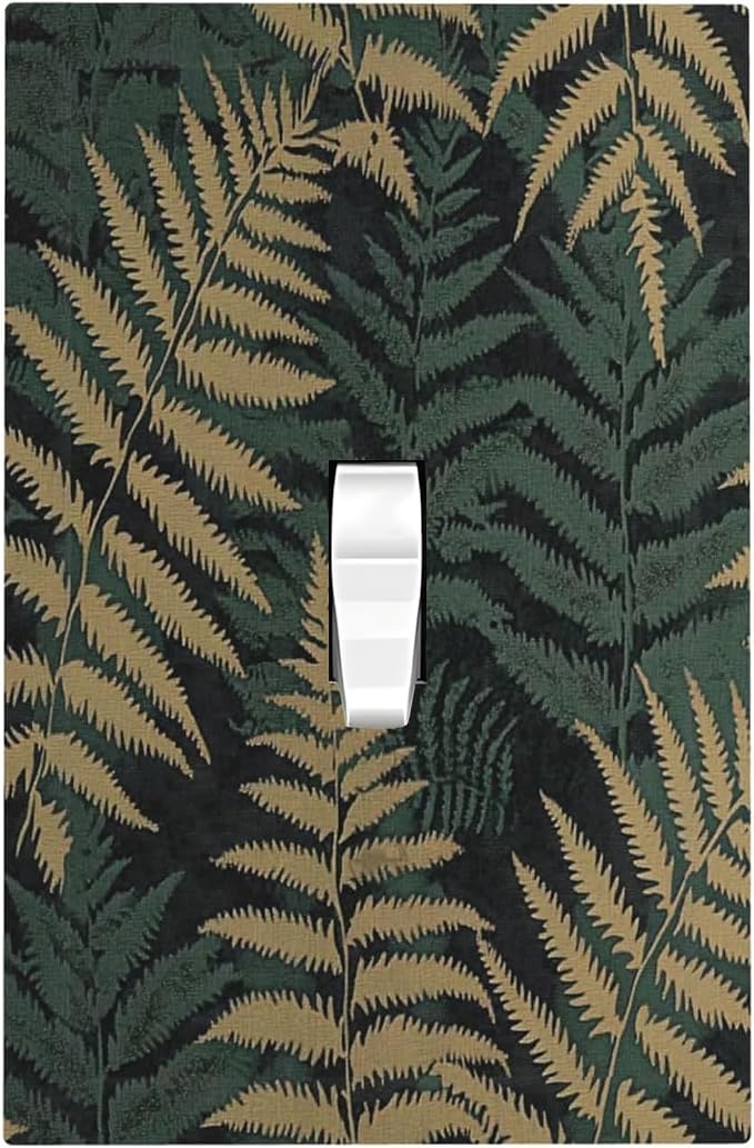 Decorative Light Switch Cover Botanical Fern Green Leaf Forest 1 Gang Single by Unknown
