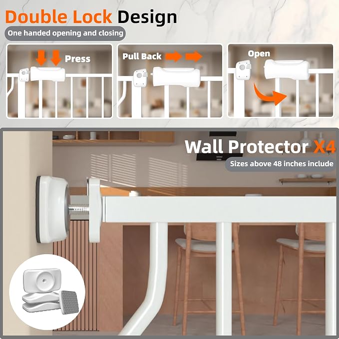 TSAYAWA 57.5"-62" Extra Wide Auto Closing Baby Safety Gate - Image 5