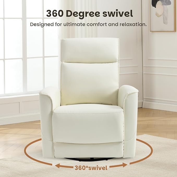CANMOV Rocker Recliner Chair, 360°Swivel Nursery Glider Recliner, Manual - Image 6