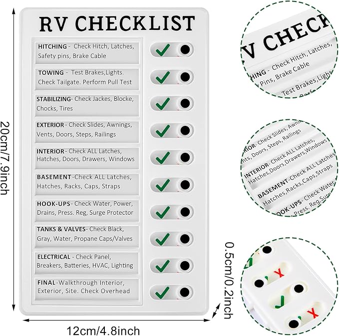 Zonon 1 Pack Rv Checklist Board to Do List Boards Plastic Chore Chart Memo - Image 2