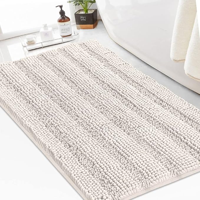 Turquoize Chenille Bath Rugs Shaggy Non Slip Mat by Turquoize