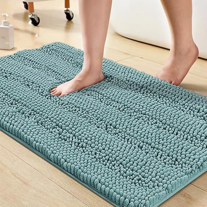 Turquoize Bathroom Rugs Shaggy Chenille Bath Rug Non Slip Thick Shaggy Bath Mats by Turquoize