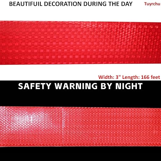 Red Reflective Tape Outdoor Waterproof 3 inch, High Visibility Hazard - Image 3