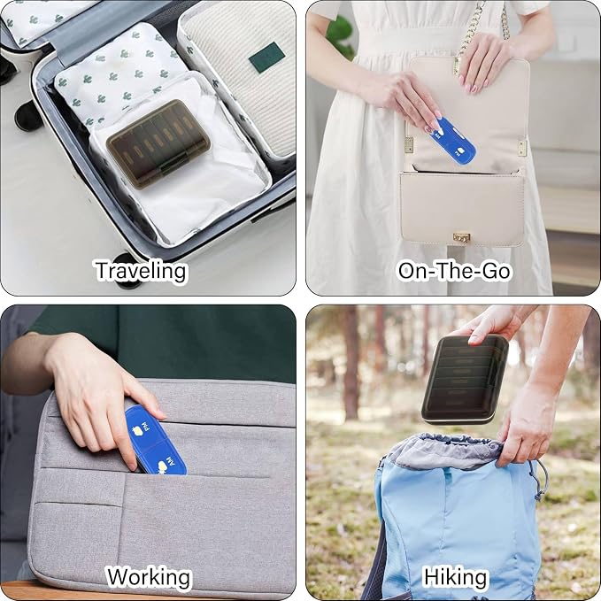 Weekly Pill Organizer 2 Times a Day, 7 Day Pill Box 2 Times, Portable - Image 5