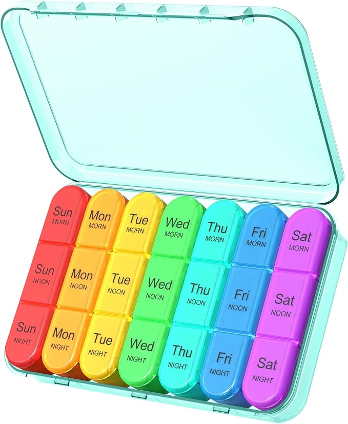 Pill Organizer 3 Times a Day, Weekly Pill Organizer 3x a Day, Pill Box 7 Day by DavikyPillOrganizer