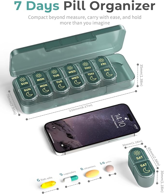      , Am & Pm Pill Organizer 7 - Image 2
