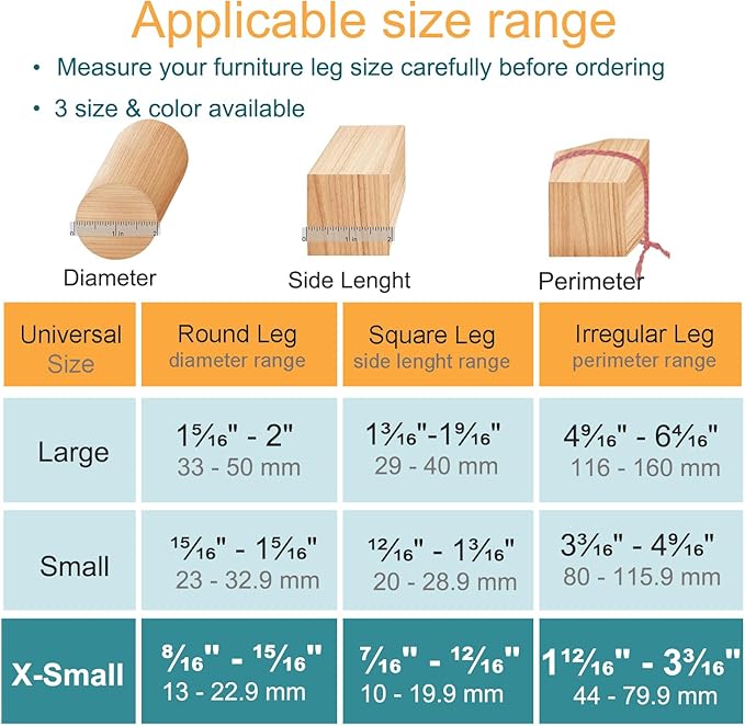 32 Pcs Chair Leg Protectors for Hardwood Floors, Silicone Felt Furniture Leg - Image 2