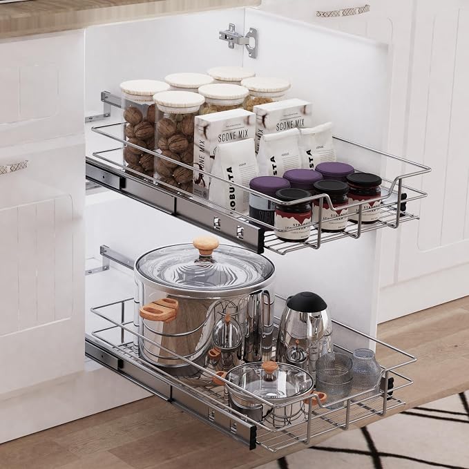 Pull Out Cabinet Organizer 9" W X 17" D, Slide Out Drawers - Image 5