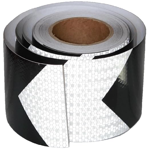 Black White Reflective Tape Outdoor Waterproof 6 inch X 66 feet, High by tuyrchu