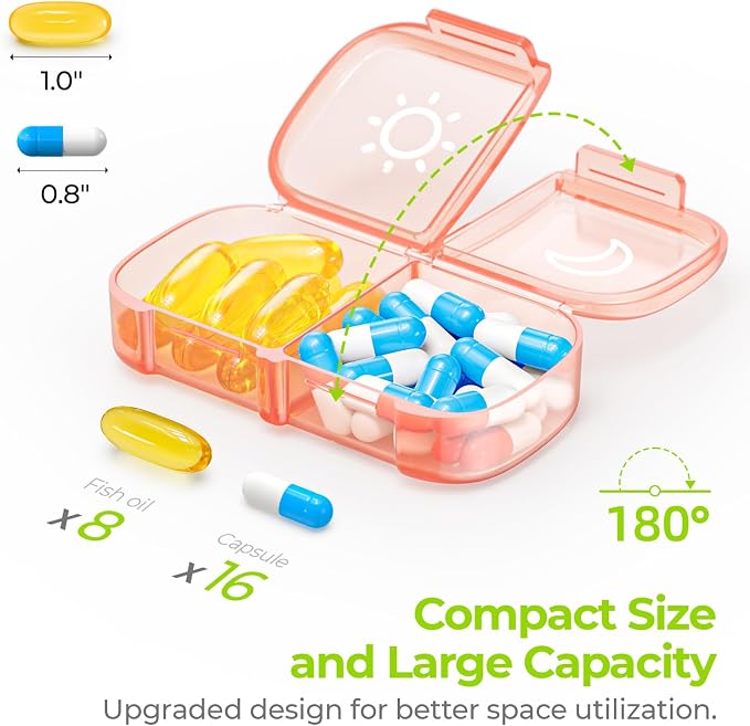 AUVON XL Weekly Pill Organizer 2 Times a Day, Pill Box 7 Day - Image 2