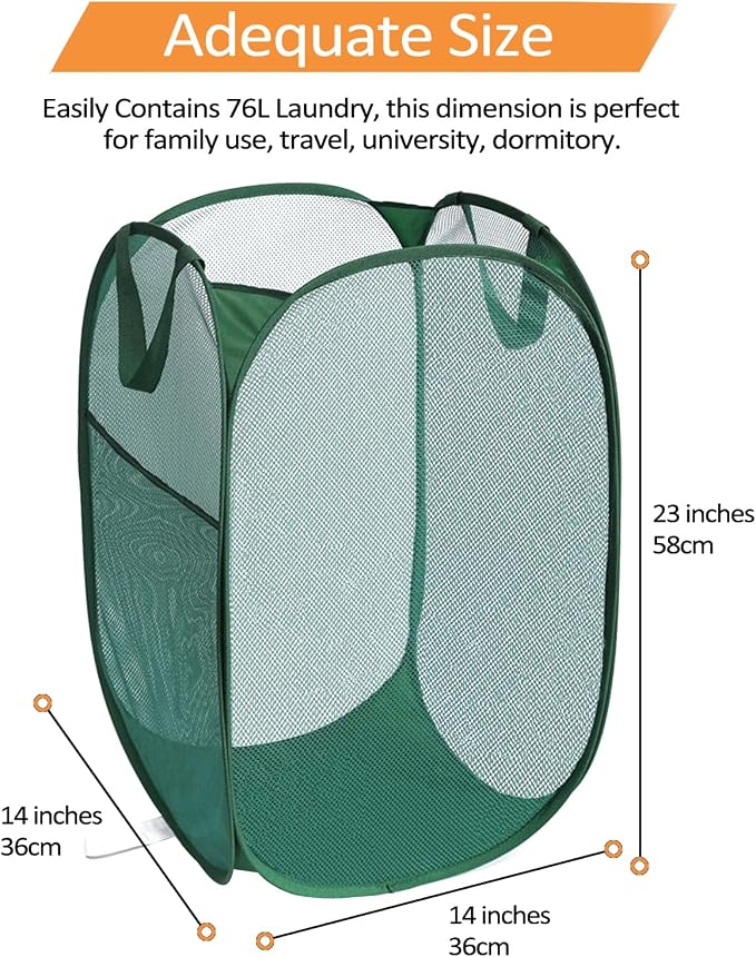 2 Pcs Durable Collapsible Laundry Baskets - Image 7