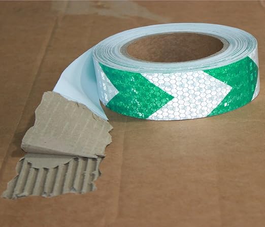 Green and White Reflective Tape Outdoor Waterproof 1 inch X 66 feet, High - Image 2