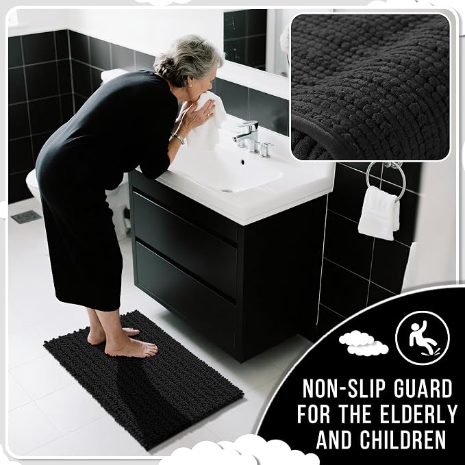 Yimobra Long Bathroom Rugs Non Slip Washable 44x24 Inch - Field & Grace