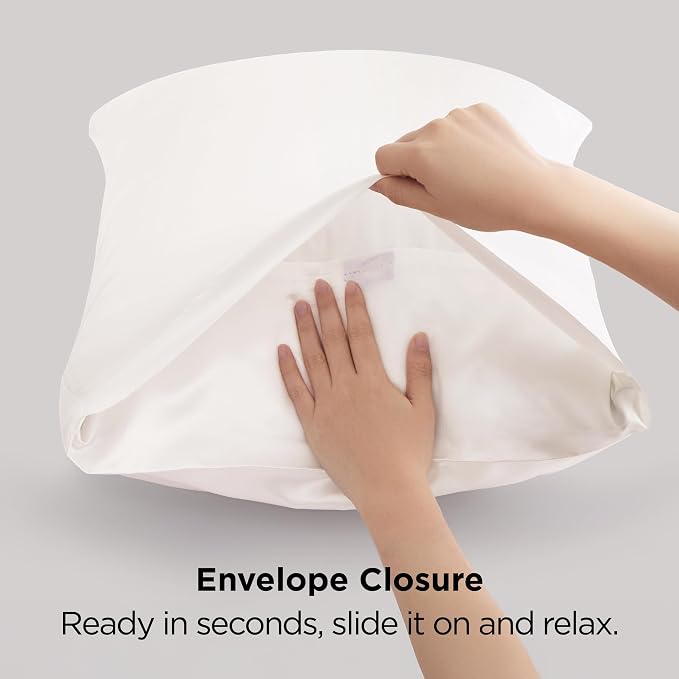 Bedsure Satin Pillowcase 2 Pack Similar to Silk Pillow Cases Standard Size - Image 8