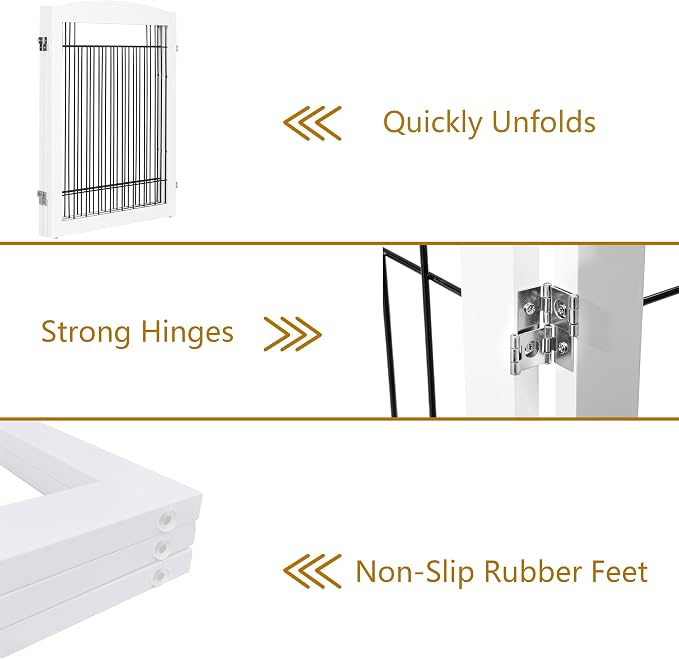 PAWLAND Extra Wide Dog gate for The House, Freestanding Foldable Wire Pet Gate - Image 4