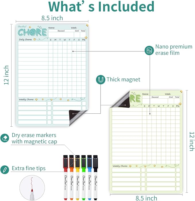 Magnetic Dry Erase Chore Chart - Field & Grace