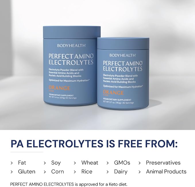 BodyHealth PerfectAmino Electrolytes Powder No Sugar, Keto Sugar Free Fasting - Image 3