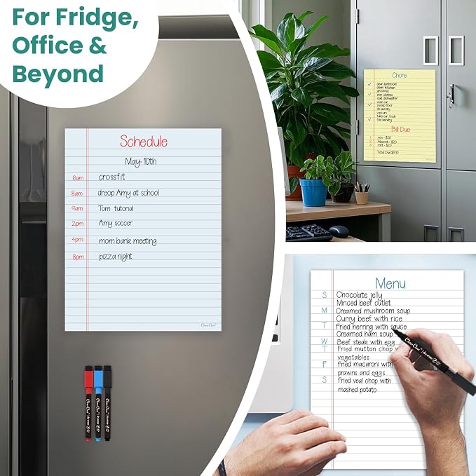 Magnetic Dry Erase Board – 8.5”x11” Reusable Lined Dry Erase Notebook Sheet - Image 2