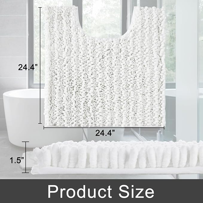 Yimobra Toilet Rug U Shaped Washable 24x24 Inch - Image 2