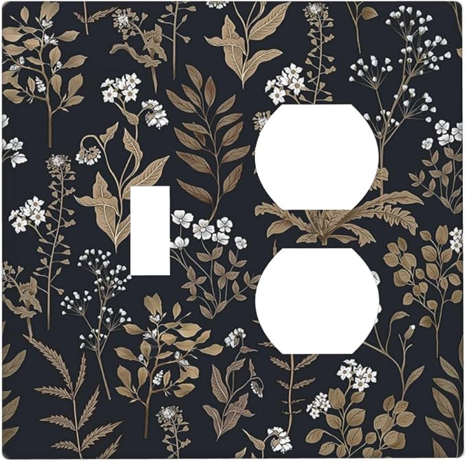 Wallplates Vintage Floral Wildflowers Plant 1 Toggle 1 Duplex Switch Plate by LightSwitchCover