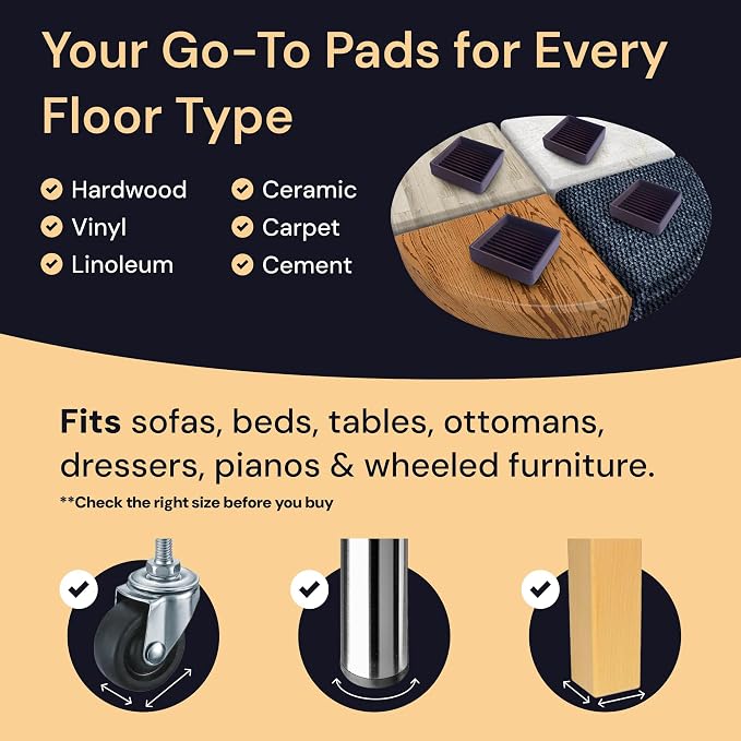 CasterMaster Heavy Duty Non Slip Furniture Pads - Image 4