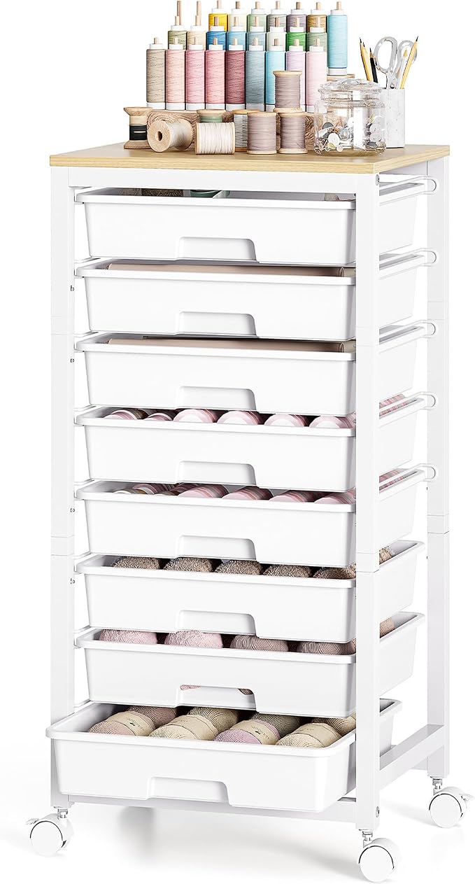 Rolling Cart with Drawers, 8 Drawer Rolling Cart, Rolling Drawer Cart, Rolling - Image 7