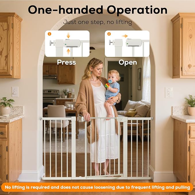 29.5-59.8" Baby Gate for Stairs, Baby Safety Essentials, Auto Close Gate for - Image 9
