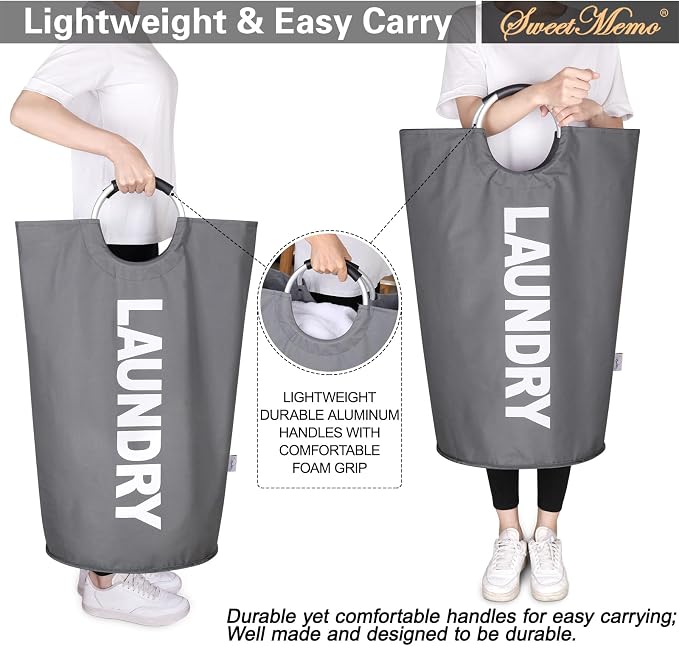 Large Laundry Basket Collapsible，Freestanding Clothes Hamper Bag - Image 5