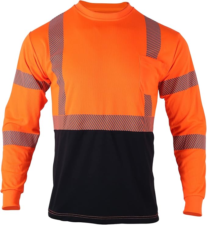 VENDACE Safety Reflective High Visibility Long Sleeve Shirts ANSI Class 3 Hi - Image 2