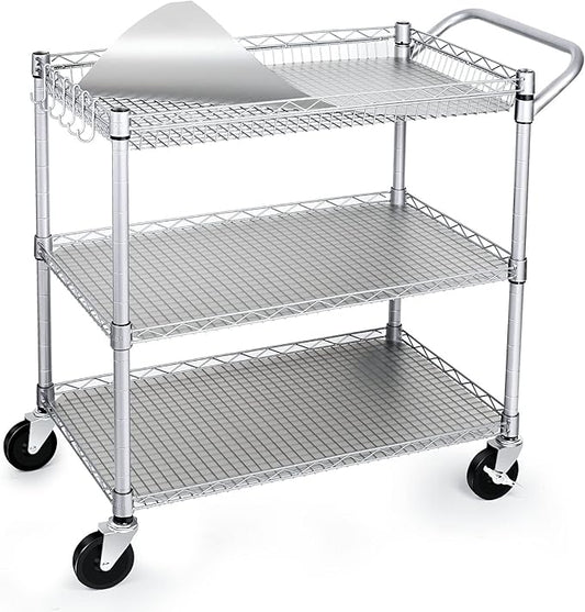 WDT 990Lbs Capacity Heavy Duty Rolling Utility Cart, NSF Rolling Carts by WDT