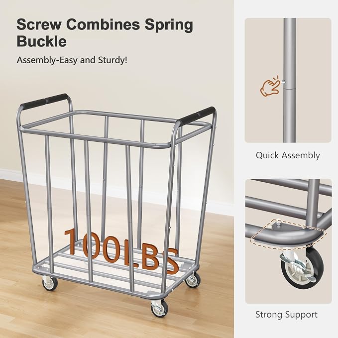 Hoctieon Large Laundry Cart - Field & Grace