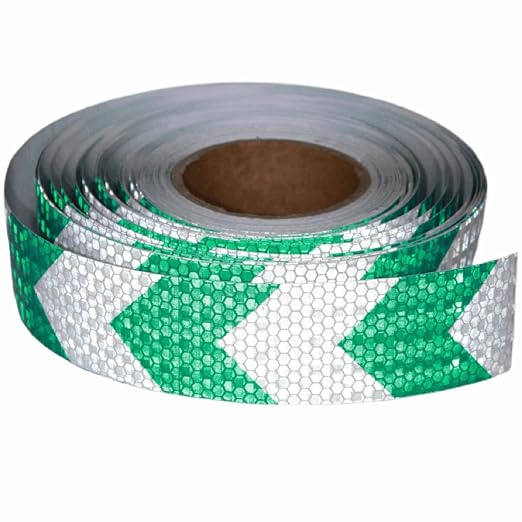 Reflective Tape Green and White 2 inch X 66 feet, Outdoor Waterproof Hazard by tuyrchu