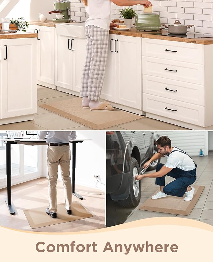 Ophanie Kitchen Mats for Floor, 3/4 inch Thick, 17x28 Anti Fatigue Cushioned Mat - Image 8