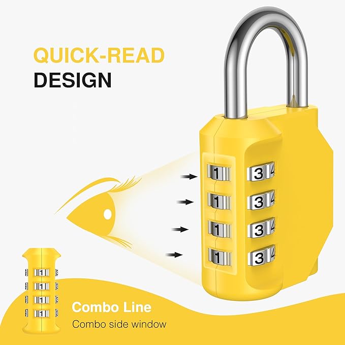 Puroma 2 Pack Combination Lock for Locker 4 Digit Outdoor Waterproof Padlock - Image 3