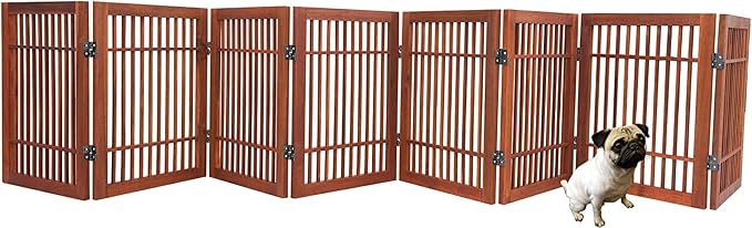 Urnporium Freestanding Pet Gate Folding Wooden Fence - Image 2