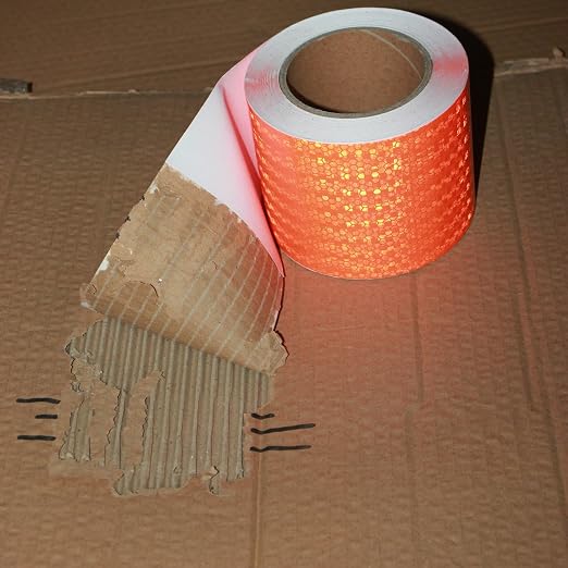 Orange Reflective Tape 4 inch Wide, Outdoor Waterproof Hazard Conspicuity - Image 2