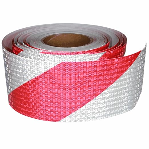 Red and White Reflective Tape Outdoor Waterproof 3 inch X 66 feet, High by tuyrchu