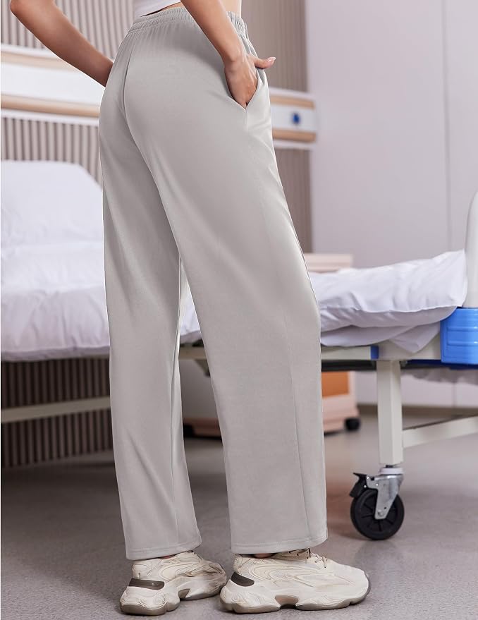 Deyeek Tear Away Pants for Women Side Slit Snap Sweatpants Loose Fit Post - Image 2